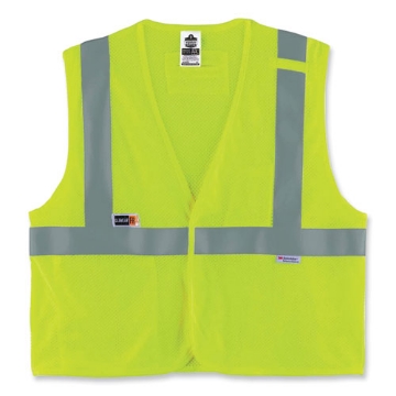 Picture of GloWear 8260FRHL Class 2 FR Safety Hook and Loop Vest, Modacrylic/Kevlar, Large/X-Large, Lime, Ships in 1-3 Business Days
