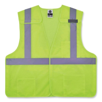 Picture of GloWear 8217BA Class 2 Breakaway Mesh Vest, Polyester, 4X-Large/5X-Large, Lime, Ships in 1-3 Business Days
