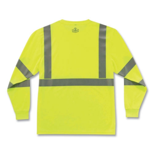 Picture of GloWear 8391 Class 3 Hi-Vis Long Sleeve Shirt, Polyester, Lime, Large, Ships in 1-3 Business Days
