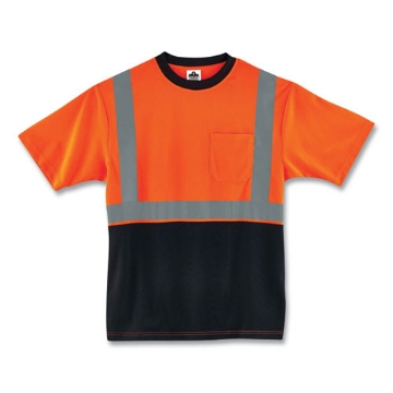 Picture of GloWear 8289BK Class 2 Hi-Vis T-Shirt with Black Bottom, 4X-Large, Orange, Ships in 1-3 Business Days