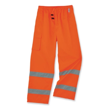 Picture of GloWear 8915 Class E Hi-Vis Rain Pants, Large, Orange, Ships in 1-3 Business Days