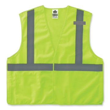 Picture of GloWear 8215BA-S Single Size Class 2 Economy Breakaway Mesh Vest, Polyester, X-Small, Lime, Ships in 1-3 Business Days