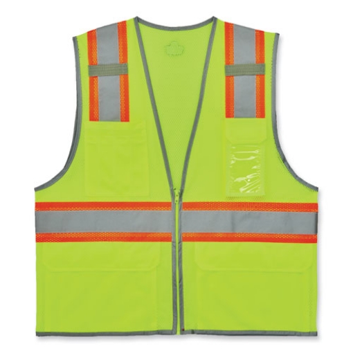 Picture of GloWear 8246Z-S Single Size Class 2 Two-Tone Mesh Vest, Polyester, 2X-Large, Lime, Ships in 1-3 Business Days