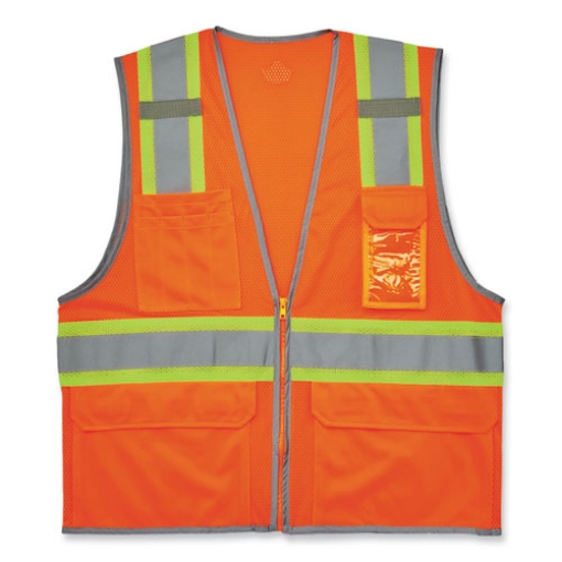Picture of GloWear 8246Z-S Single Size Class 2 Two-Tone Mesh Vest, Polyester, 2X-Large, Orange, Ships in 1-3 Business Days
