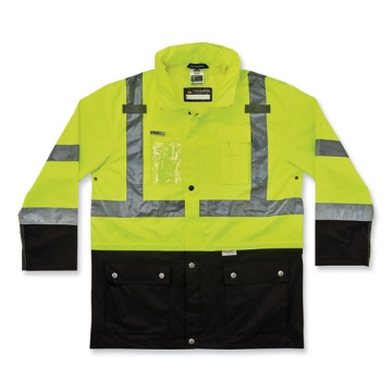 Picture of GloWear 8386 Class 3 Hi-Vis Outer Shell Jacket, Polyester, Small, Lime, Ships in 1-3 Business Days