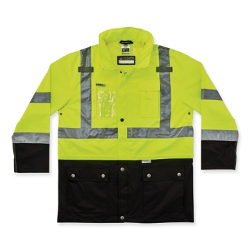 Picture of GloWear 8386 Class 3 Hi-Vis Outer Shell Jacket, Polyester, 3X-Large, Lime, Ships in 1-3 Business Days