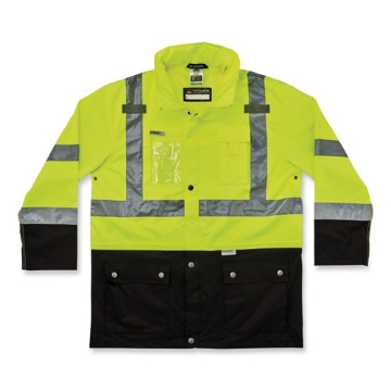 Picture of GloWear 8386 Class 3 Hi-Vis Outer Shell Jacket, Polyester, 4X-Large, Lime, Ships in 1-3 Business Days