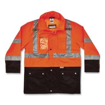 Picture of GloWear 8386 Class 3 Hi-Vis Outer Shell Jacket, Polyester, 4X-Large, Orange, Ships in 1-3 Business Days
