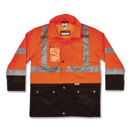 Picture of GloWear 8386 Class 3 Hi-Vis Outer Shell Jacket, Polyester, 4X-Large, Orange, Ships in 1-3 Business Days