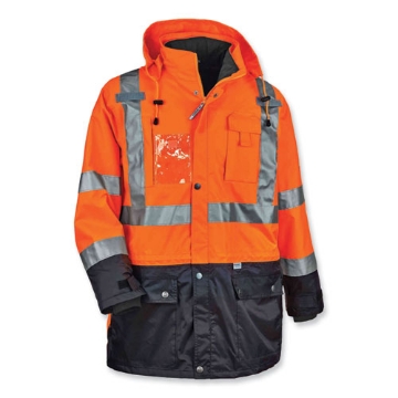 Picture of GloWear 8388 Class 3/2 Hi-Vis Thermal Jacket Kit, X-Large, Orange, Ships in 1-3 Business Days