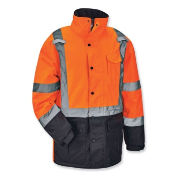 Picture of GloWear 8384 Class 3 Hi-Vis Quilted Thermal Parka, Medium, Orange, Ships in 1-3 Business Days