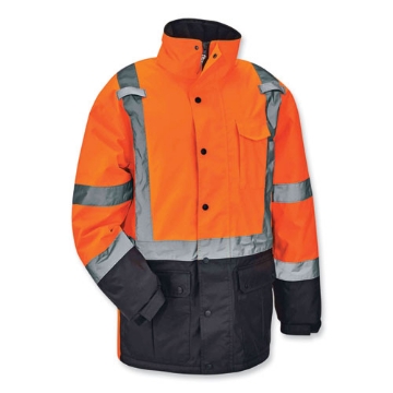 Picture of GloWear 8384 Class 3 Hi-Vis Quilted Thermal Parka, X-Large, Orange, Ships in 1-3 Business Days