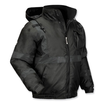 Picture of GloWear 8377EV Non-Certified Hi-Vis Quilted Bomber Jacket, Black, X-Large, Ships in 1-3 Business Days