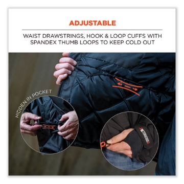 Picture of N-Ferno 6466 Thermal Jacket with 500D Nylon Shell, Small, Black, Ships in 1-3 Business Days