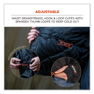Picture of N-Ferno 6466 Thermal Jacket with 500D Nylon Shell, Large, Black, Ships in 1-3 Business Days