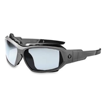 Picture of Skullerz Loki Safety Glasses/Goggles, Matte Gray Nylon Impact Frame, Indoor/Outdoor Polycarb Lens, Ships in 1-3 Business Days
