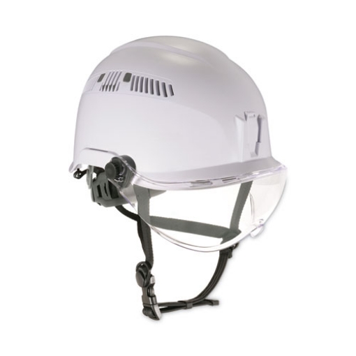 Picture of Skullerz 8975V Class C Safety Helmet w/8991 Visor Kit, Clear Lens, 6-Pt Ratchet Suspension, White, Ships in 1-3 Business Days