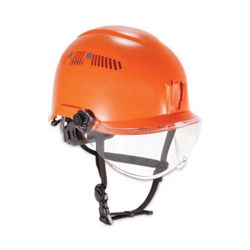 Picture of Skullerz 8975V Class C Safety Helmet w/8991 Visor Kit, Clear Lens, 6-Pt Ratchet Suspension, Orange,Ships in 1-3 Business Days