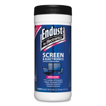 Picture of Antistatic Cleaning Wipes, Premoistened, 5 x 7, Clean Scent, White, 70/Canister
