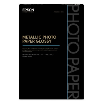 Picture of Professional Media Metallic Gloss Photo Paper, 5.5 Mil, 13 X 19, White, 25/pack