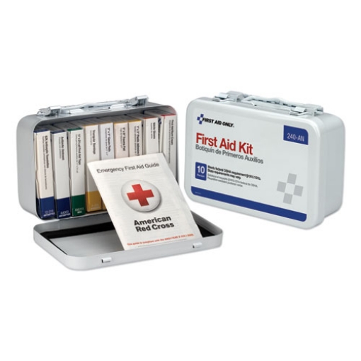 Picture of Unitized First Aid Kit For 10 People, 65 Pieces, Osha/ansi, Metal Case