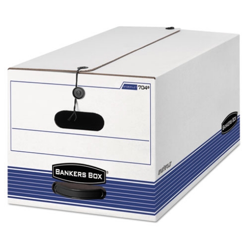 Picture of Stor/file Medium-Duty Strength Storage Boxes, Letter Files, 12.25" X 24.13" X 10.75", White/blue, 4/carton