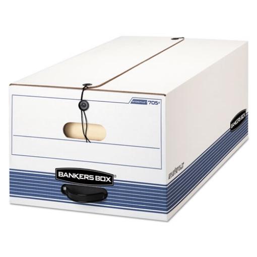 Picture of Stor/file Medium-Duty Strength Storage Boxes, Legal Files, 15.25" X 19.75" X 10.75", White/blue, 4/carton