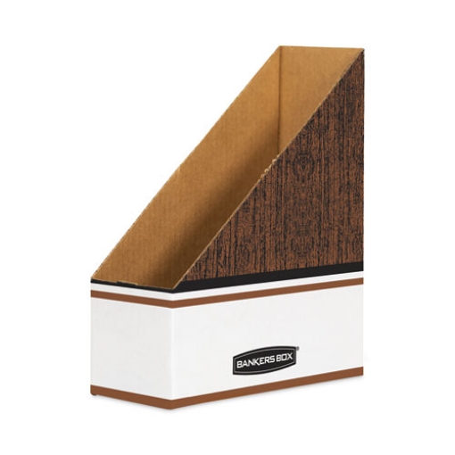 Picture of Corrugated Cardboard Magazine File, 4 X 9 X 11.5, Wood Grain, 12/carton