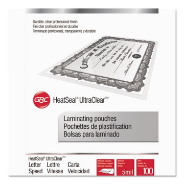 Picture of Ultraclear Thermal Laminating Pouches, 5 Mil, 9" X 11.5", Gloss Clear, 100/box