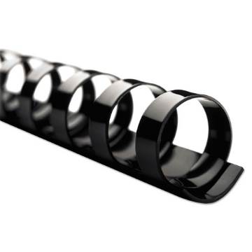Picture of Combbind Standard Spines, 1/2" Diameter, 90 Sheet Capacity, Black, 100/box