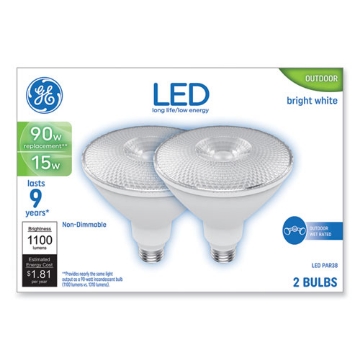 Picture of Led Par38 Non-Dimmable Outdoor Flood Light Bulb, 15 W, Bright White, 2/pack