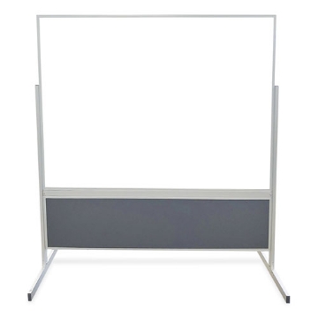Picture of Double-Sided Magnetic Porcelain Whiteboard, Caramel Vinyl Tackboard w/Aluminum Frame, 50.5x72.88, Ships in 7-10 Business Days
