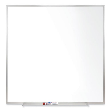 Picture of Magnetic Porcelain Whiteboard with Satin Aluminum Frame, 48.5 x 48.5, White Surface, Ships in 7-10 Business Days