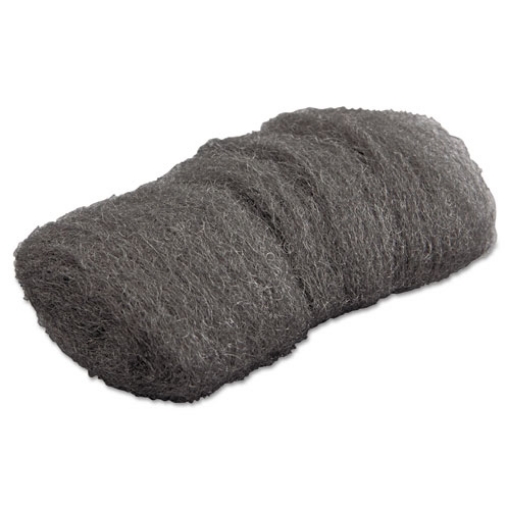 Picture of Industrial-Quality Steel Wool Hand Pads, #000 Extra Fine, Steel Gray, 16 Pads/sleeve, 12 Sleeves/carton