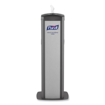 Picture of Ds360 High Capacity Hand Sanitizing Wipes Station, 17 X 17.25 X 44.25, Black/silver