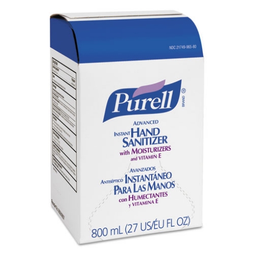 Picture of Advanced Hand Sanitizer Gel, Bag-in-Box, 800 mL Refill, Unscented, 12/Carton