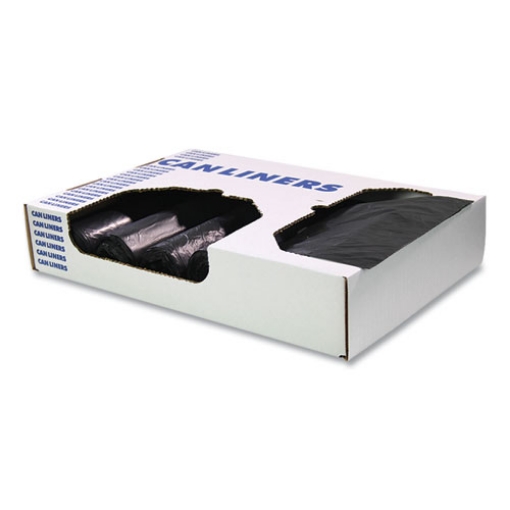 Picture of High-Density Coreless Can Liners,12-16Gal,8Mic,24x33,Black,50 Bags/Rl,20 Rls/Ct