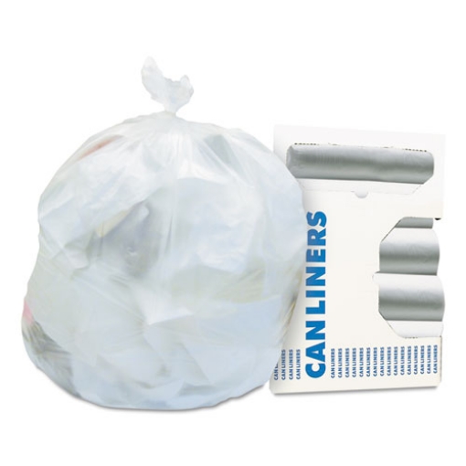 Picture of High-Density Waste Can Liners, 16 gal, 6 mic, 24" x 33", Natural, 50 Bags/Roll, 20 Rolls/Carton