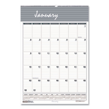 Picture of Bar Harbor Recycled Wirebound Monthly Wall Calendar, 12 x 17, White/Blue/Gray Sheets, 12-Month (Jan-Dec): 2024