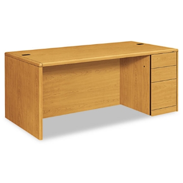 Picture of 10700 Series Single Pedestal Desk With Full-Height Pedestal On Right, 72" X 36" X 29.5", Harvest