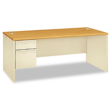Picture of 38000 Series Left Pedestal Desk, 72" X 36" X 29.5", Harvest/putty