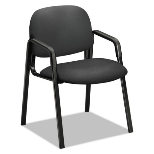 Picture of Solutions Seating 4000 Series Leg Base Guest Chair, Fabric Upholstery, 23.5" x 24.5" x 32", Iron Ore Seat/Back, Black Base