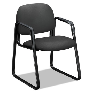 Picture of Solutions Seating 4000 Series Sled Base Guest Chair, Fabric Upholstery, 23.5" x 26" x 33", Iron Ore Seat/Back, Black Base