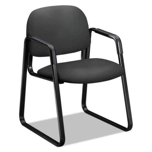 Picture of Solutions Seating 4000 Series Sled Base Guest Chair, Fabric Upholstery, 23.5" x 26" x 33", Iron Ore Seat/Back, Black Base