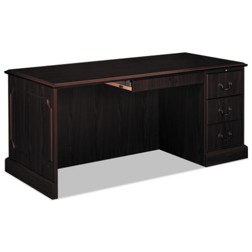 Picture of 94000 Series "l" Workstation Desk For Return On Left, 66" X 30" X 29.5", Mahogany