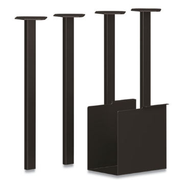 Picture of Coze Writing Desk Post Legs with U-Storage Compartment, 5.75" x 28", Black, 4 Legs/Set