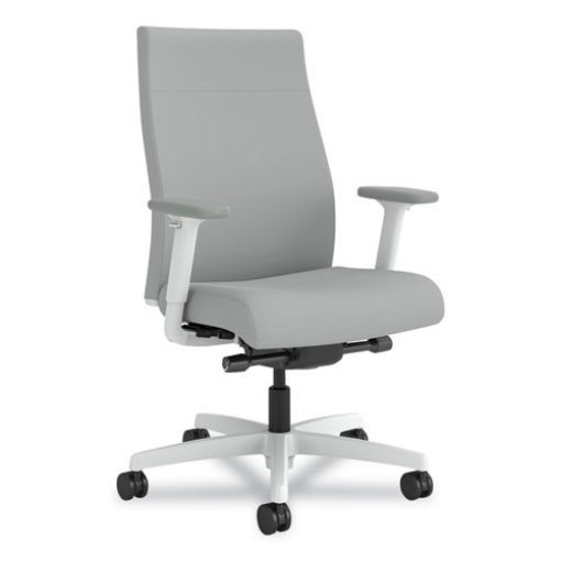 Picture of Ignition 2.0 Upholstered Mid-Back Task Chair, 17" to 21.5" Seat Height, Flint Vinyl Seat/Back, Designer White Base