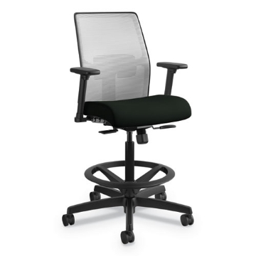 Picture of Ignition 2.0 Ilira-Stretch Mesh Back Task Stool, Supports 300 Lb, 23" To 32" Seat, Black Seat, Charcoal Back, Black Base