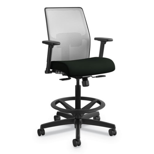 Picture of Ignition 2.0 Ilira-Stretch Mesh Back Task Stool, Supports 300 Lb, 23" To 32" Seat, Black Seat, Charcoal Back, Black Base