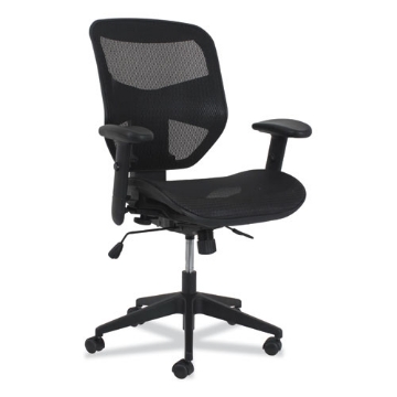 Picture of Prominent High-Back Task Stool, Supports Up To 250 Lb, 15.94" To 19.69" Seat Height, Black